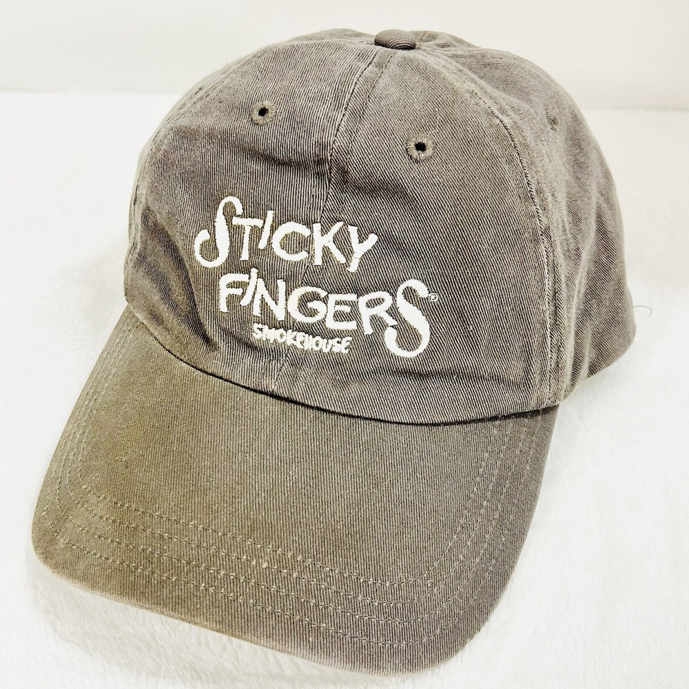 Sticky Fingers Smokehouse Restaurant Hat Cap Adjustable‎ Strapback Gray Outdoors